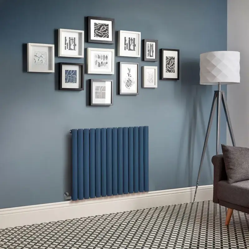 Approfittane ora | Radiatore Elettrico di Design Orizzontale - Altezza 635mm - Blu (Deep Sea Blue) - Scelta di Dimensioni, Termostato e Copri Cavi - Revive - ECOSO by Hudson Reed