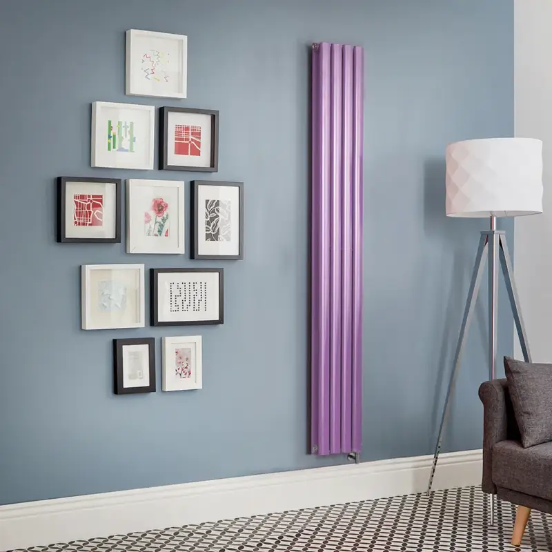 Radiatore Elettrico di Design Verticale Viola (Lush Purple) - Scelta di Dimensioni, Termostato e Copri Cavi - Revive - ECOSO by Hudson Reed | Disponibile ora