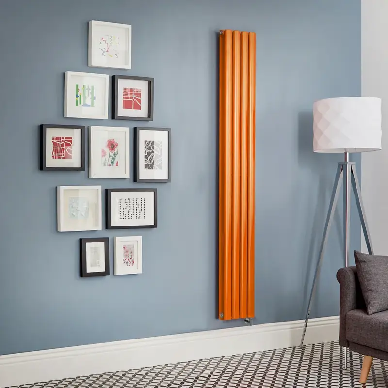 Radiatore Elettrico di Design Verticale Arancione (Sunset Orange) - Scelta di Dimensioni, Termostato e Copri Cavi - Revive - ECOSO by Hudson Reed - Outlet