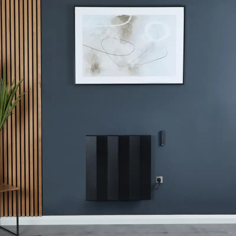 Qualità superiore | Radiatore di Design Elettrico Orizzontale in Alluminio - Nero - 600mm x 600mm - Notus V