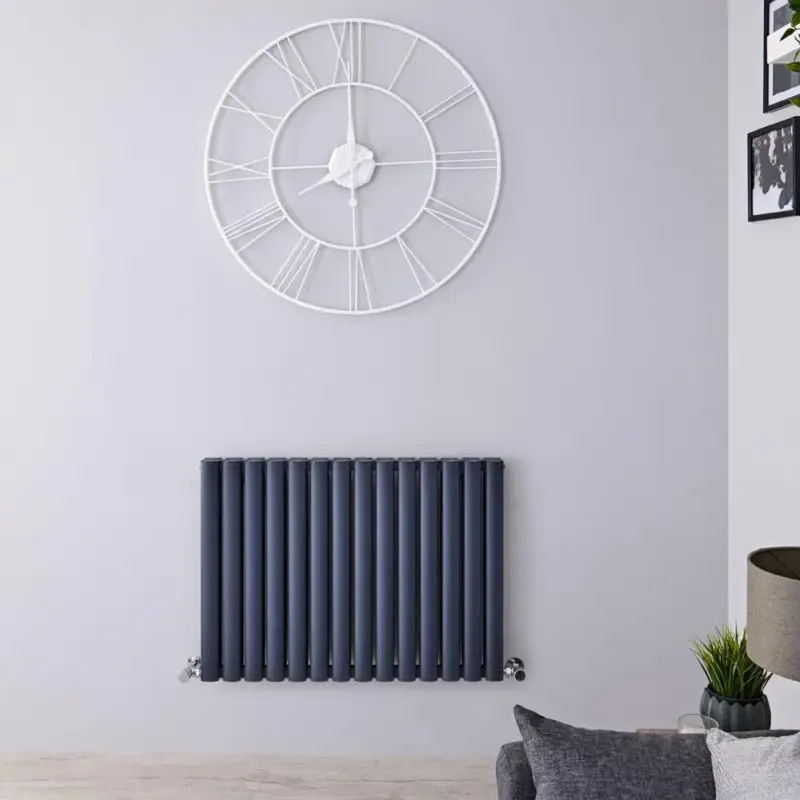 Approfitta dell'offerta - Radiatore di Design Orizzontale Moderno - Pannello Doppio - Antracite - 600mm x 830mm - Revive Air