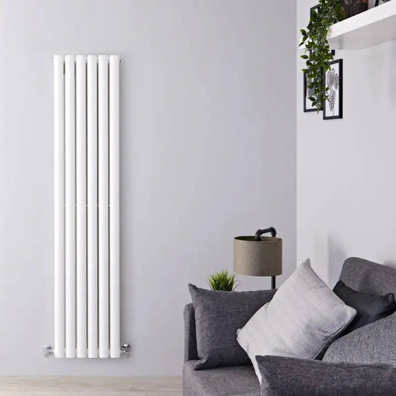 Radiatore di Design Verticale Moderno - Pannello Doppio - Bianco - 1500mm x 354mm - Revive - Pronto per la spedizione