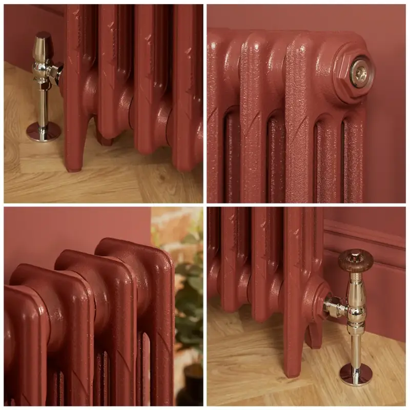 Affrettati - Radiatore Tradizionale in Ghisa a 3 Colonne - Alto 560mm - Finitura Rosso Mattone Eating Room Red di Farrow & Ball - Mercury
