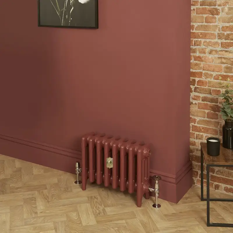 Radiatore Tradizionale in Ghisa a 4 Colonne - Alto 560mm - Finitura Rosso Mattone Eating Room Red di Farrow & Ball - Mercury - Solo per poco tempo