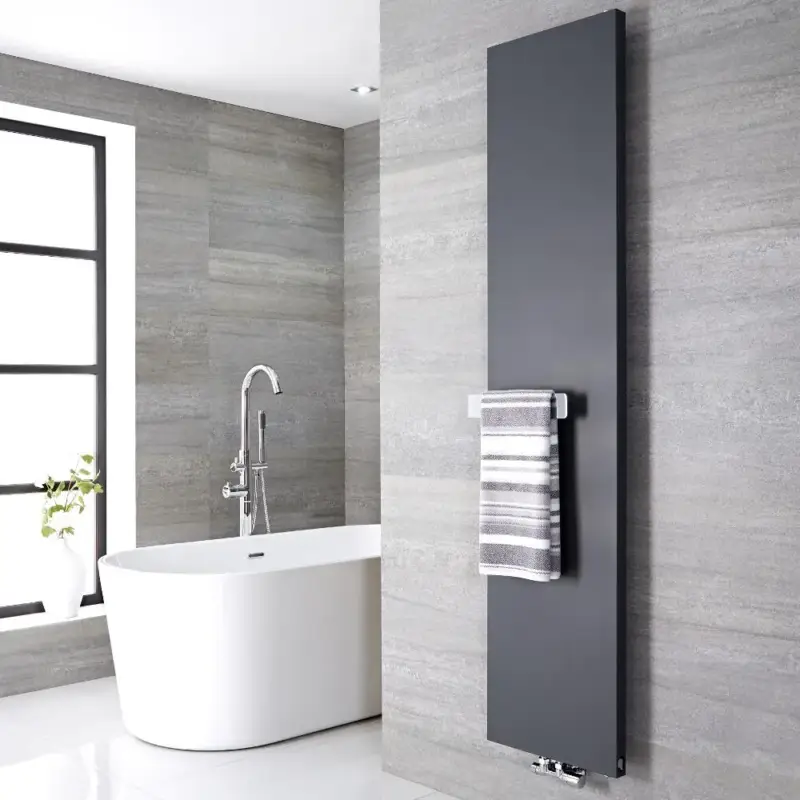 Radiatore di Design Verticale con Porta Asciugamani in Acciaio - Attacco Centrale - Antracite - 1820mm x 400mm - Rubi - Compra subito