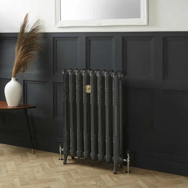 Consegna rapida | Radiatore Tradizionale in Ghisa a 2 Colonne - Alto 950mm - Finitura Grigio Scuro Railings di Farrow & Ball - Charlotte