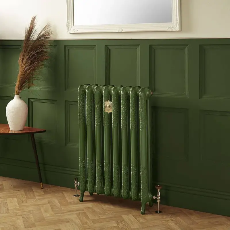 Ora disponibile - Radiatore Tradizionale in Ghisa a 2 Colonne - Alto 950mm - Finitura Verde Duck Green di Farrow & Ball - Charlotte