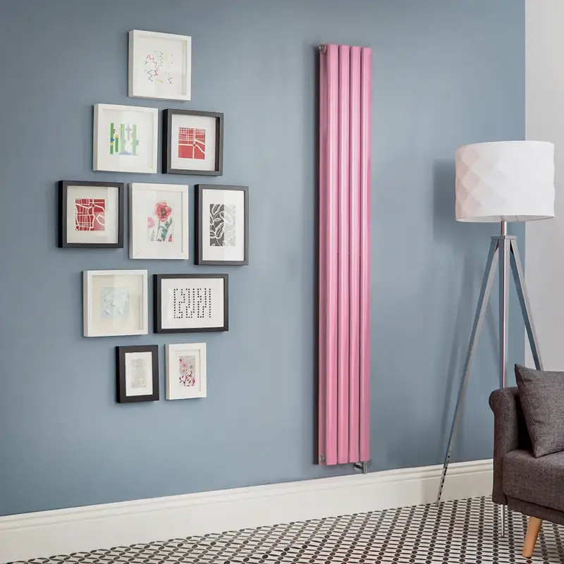 Radiatore Elettrico di Design Verticale Rosa (Camellia Pink) - Scelta di Dimensioni, Termostato e Copri Cavi - Revive - ECOSO by Hudson Reed - Nuovo arrivo
