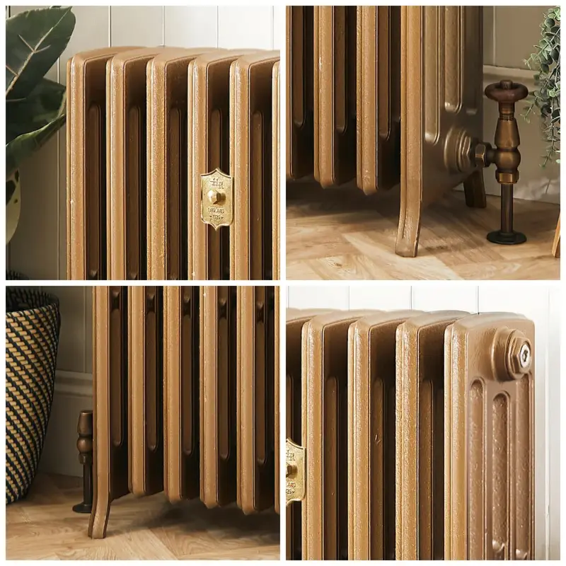 Offerta imperdibile | Radiatore in Ghisa - 4 Colonne - 760mm Altezza - Oro Bruciato - Scelta di Dimensioni - Isabel