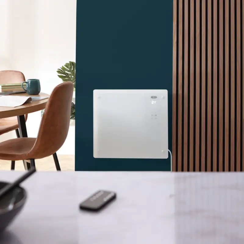 Scorte quasi esaurite | Pannello Riscaldante Smart in Vetro - Opzioni con Presa Elettrica o Cablate - Scelta di Finiture e Potenza - Virtrum - ECOSO by Hudson Reed