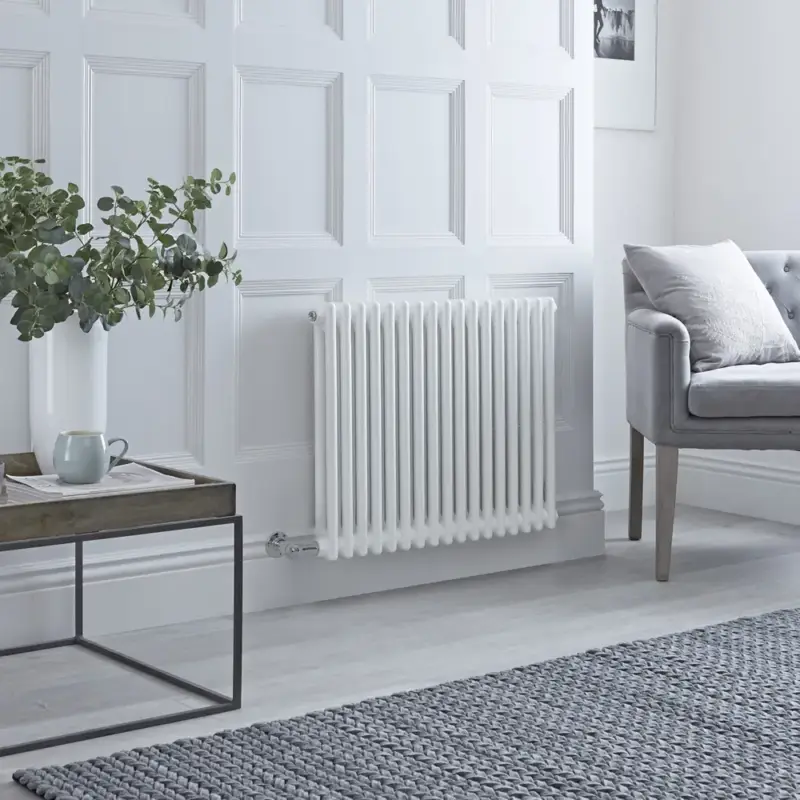 Buon prezzo | Radiatore Elettrico Orizzontale Tradizionale a Doppia Colonna - Bianco - Scelta di Dimensioni e Termostato Wi-Fi - Regent