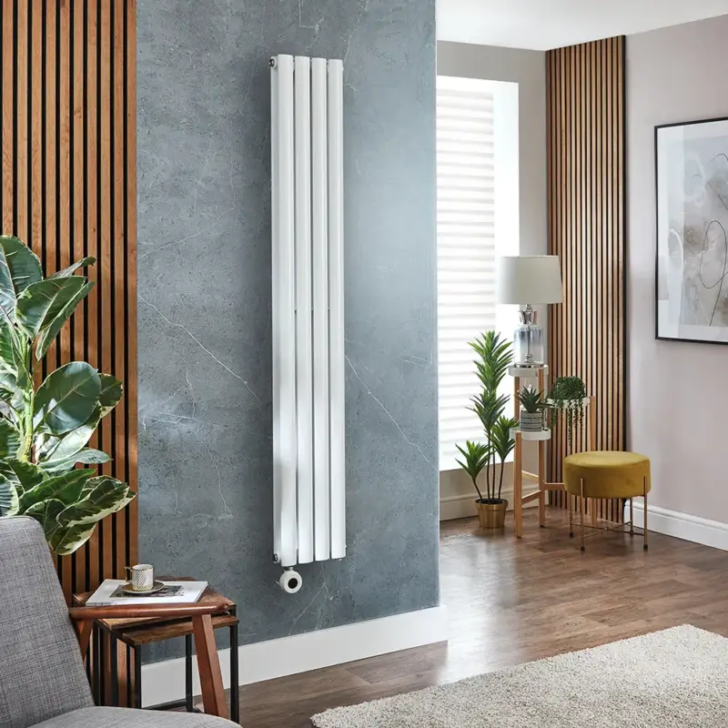 Radiatore Elettrico di Design Verticale - Bianco - Scelta di Dimensioni e Termostato Wi-Fi - Opzione con Presa Elettrica o Cablata - Revive Slim - ECOSO by Hudson Reed | Ordina ora