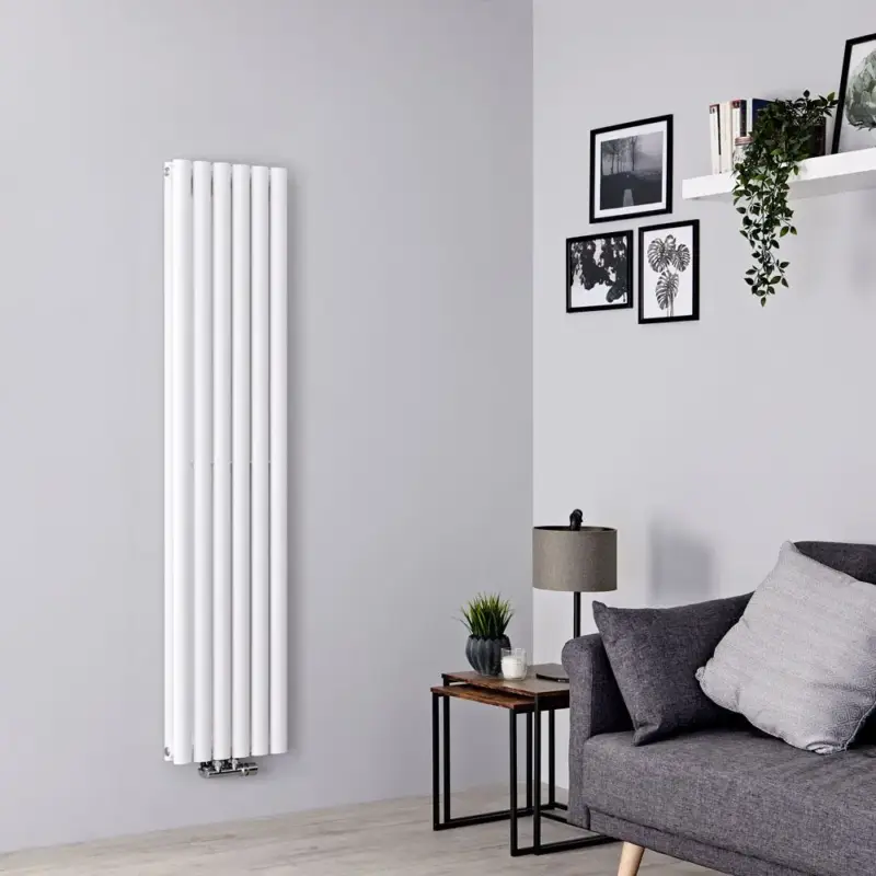 Hudson Reed Revive - Radiatore di Design in Alluminio Verticale (Pannello Doppio - Attacchi Centrali) - Disponibile in Diverse Larghezze - Bianco | Offerta in scadenza