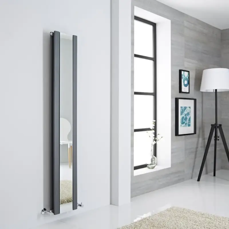 Spedizione espressa | Radiatore di Design Verticale con Specchio Integrato - Scelta di Finiture e Dimensioni - Sloane