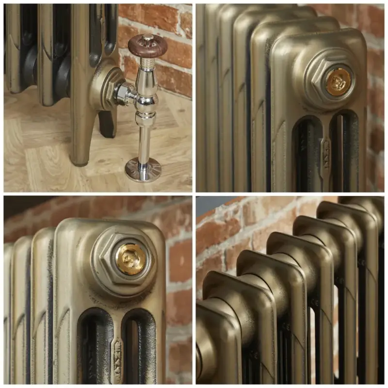 Bestseller - Radiatore Tradizionale in Ghisa a 3 Colonne - Alto 660mm - Finitura Ottone Naturale - Mercury