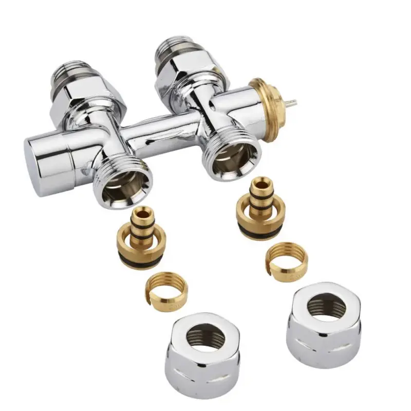 Valvole Termostatiche Diritte per Radiatori e Scaldasalviette con Attacco Centrale Complete di Adattatori Multistrato da 14mm - Multiblock H - Novità in catalogo