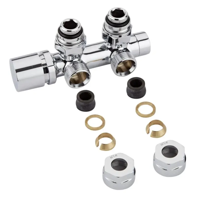Super offerta | Valvole a Squadra per Radiatori e Scaldasalviette con Adattatori per Raccordi 14mm per Tubi in Rame - Multiblock H