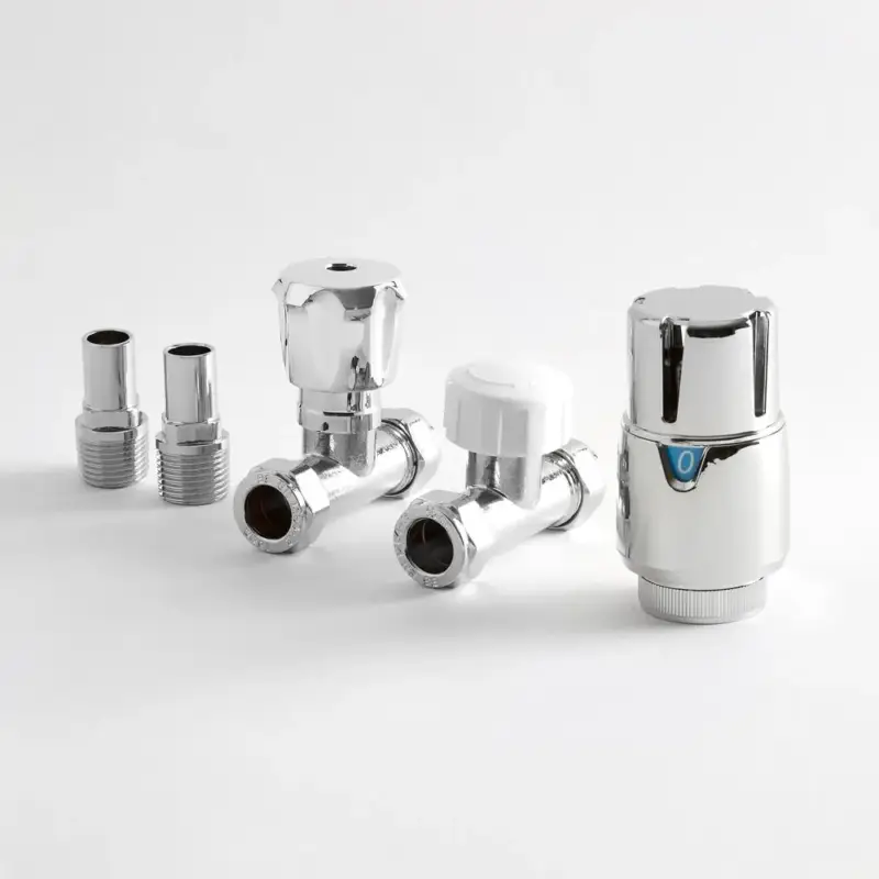 Super offerta - Paio di Valvole Termostatiche per Radiatori Diritte Cromate - Select