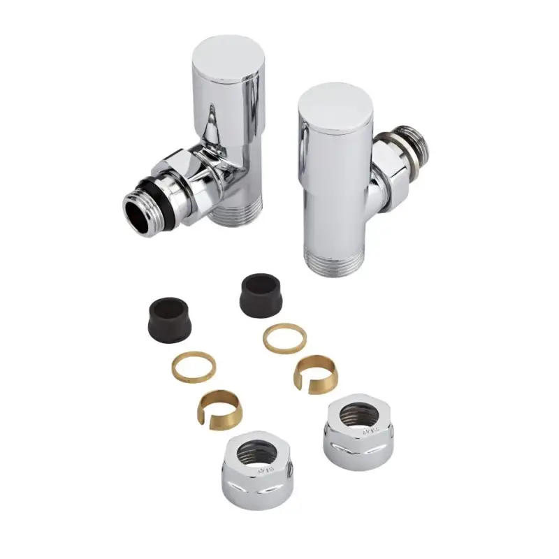 Consigliato - Coppia di Valvole per Radiatori e Scaldasalviette Complete di Adattatori per Tubi in Rame 16mm