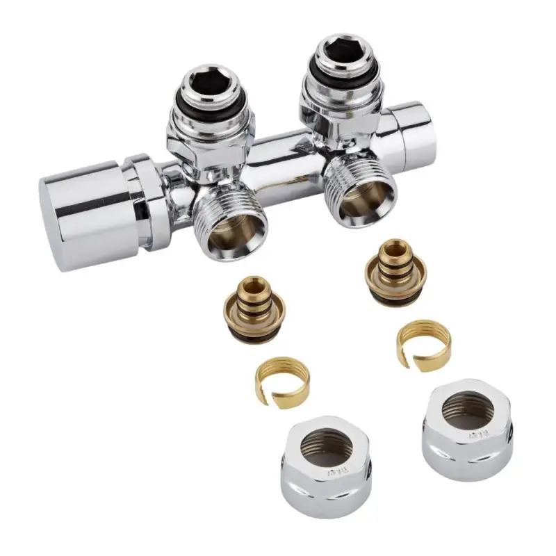 Valvole a Squadra per Radiatori e Scaldasalviette con Attacco Centrale Complete di Adattatori per Raccordi Pex o Multistrato 16mm – Multiblock H | Di tendenza