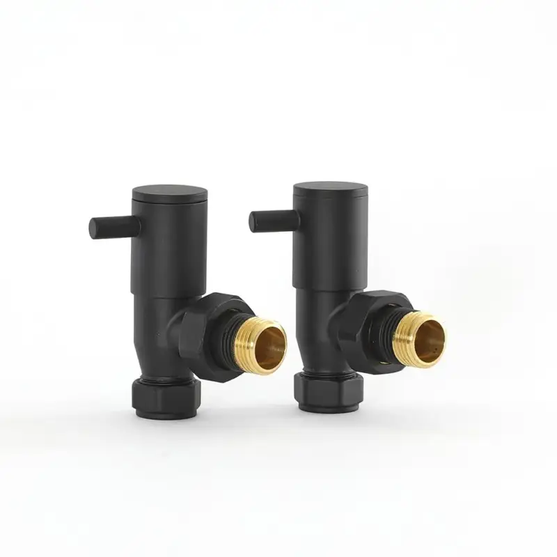Coppia di Valvole a Squadra Manuali Nere - Stile Minimalista - Hudson Reed - Approfitta dell'offerta