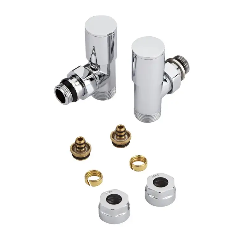Coppia di Valvole Manuali per Radiatori e Scaldasalviette 3/4” con e Adattatore Multiplo per Raccordi da 14mm - Nuovo arrivo