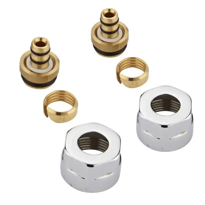 Coppia di Valvole Termostatiche Angolari con Adattatore per Radiatori e Scaldasalviette - Multistrato 14mm - Cromate | Direttamente dal produttore