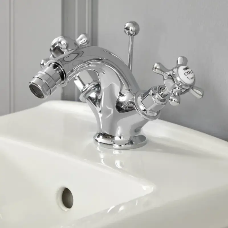 Hudson Reed Elizabeth - Rubinetto Miscelatore Bidet Monoforo Design Tradizionale con Maniglie a Croce Disponibile in Diverse Finiture | Più venduto