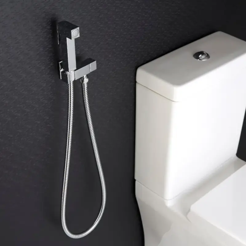 Kit Doccia Igienica per Sanitario con Doccetta, Clip Murale di Supporto e Flessibile | Di tendenza