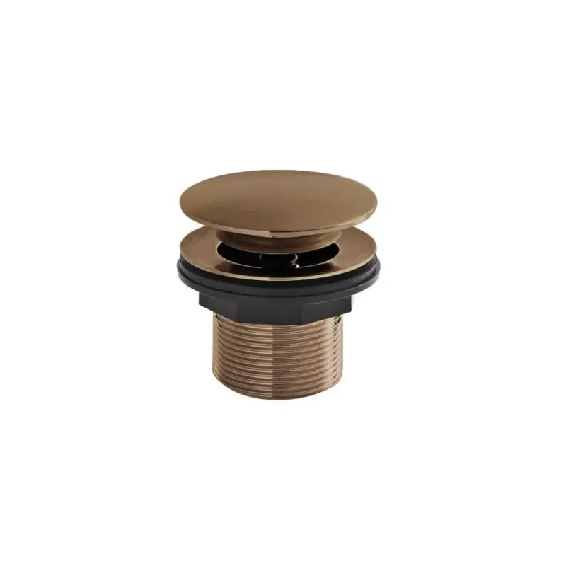 Spedizione rapida | Piletta di Scarico per Vasca Click-Clack senza Troppopieno - Color Rame Spazzolato 60mm (non Scanalato) - Hudson Reed