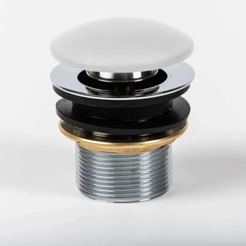 Ultima novità - Piletta di Scarico per Lavabo Click-Clack senza Troppopieno - Colore Bianco (non Scanalato) - Hudson Reed