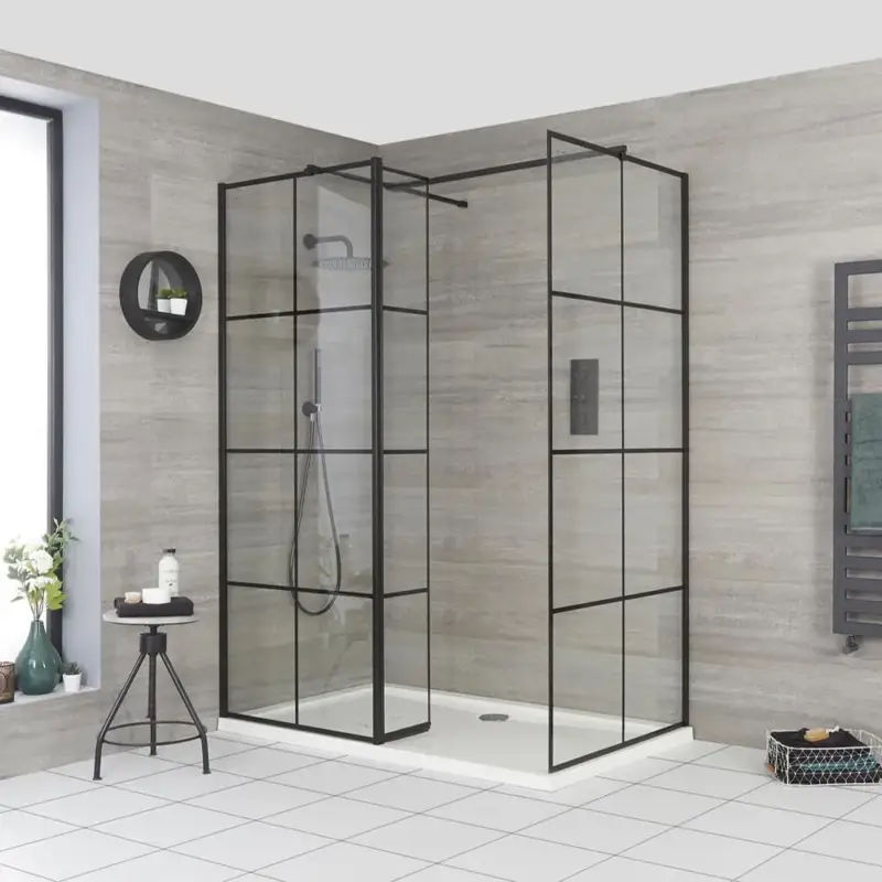 Box Doccia Walk-In Angolare con Piatto Doccia e Parete Paraspruzzi (Opzionale) - Diverse Misure Disponibili - Barq - Sconto speciale