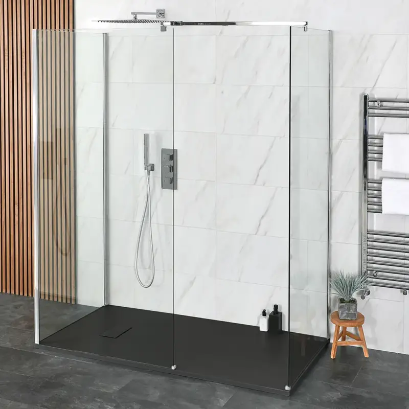 Doccia Walk-in a Tre Lati con Piatto Doccia Ardesia - Scelta di Dimensioni - Portland - Ordina online