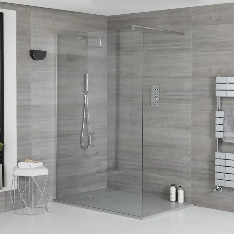 Kit Doccia Walk-In Portland con Piatto Doccia Disponibile in Diverse Finiture e Profilo Cromato - Disponibile in Diverse Misure e Finiture | Promozione