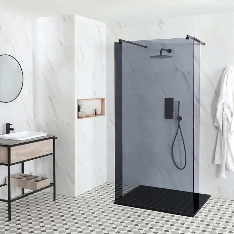 Box Doccia Walk-In Centro Stanza con Piatto Doccia Ardesia - Nox-Luna - Quantità limitata