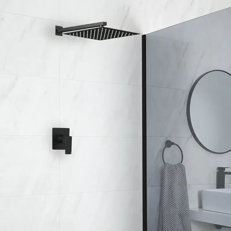 Sistema Doccia Nero con Soffione (1 Via) - Preto | Affare