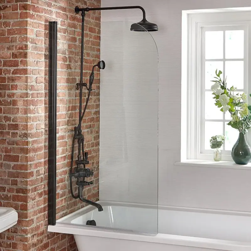 Parete Doccia per Vasca Curva - Nera - Nox - Liquidazione