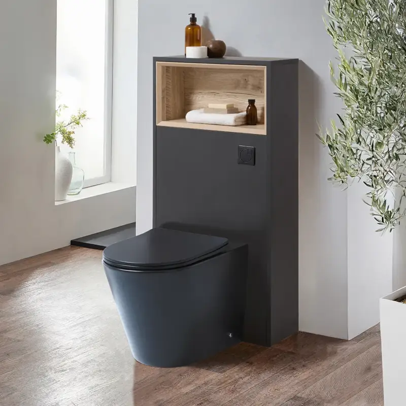 Qualità eccellente | Mobile per WC da 600mm Elements Completo di Sanitario a Filo Muro -Scelta di Finiture e Luce LED - Hoxton
