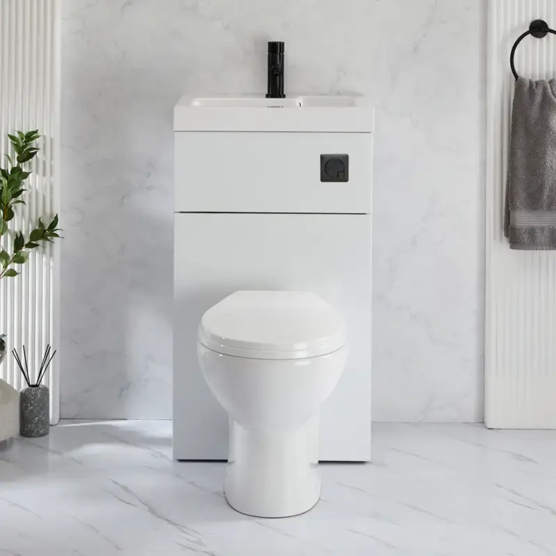 Set Sanitario Select Moderno con Lavabo Integrato - 500mm x 890mm - Scelta di Finiture - Cluo - Pagamento sicuro