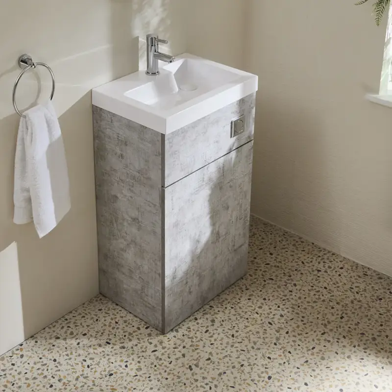 Super offerta | Set Bagno Moderno con Lavabo (Escluso Sanitario) - 500mm x 890mm - Scelta della Finitura - Cluo