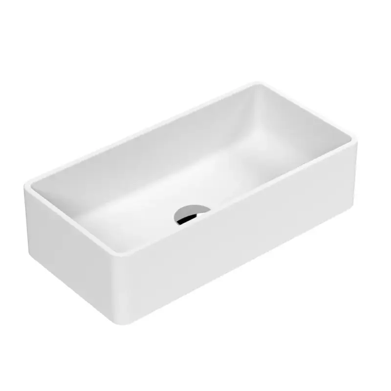 Tra i preferiti - Lavabo da Appoggio Rettangolare Moderno Bianco Opaco - 465 mm x 235 mm (senza Fori per il Rubinetto)