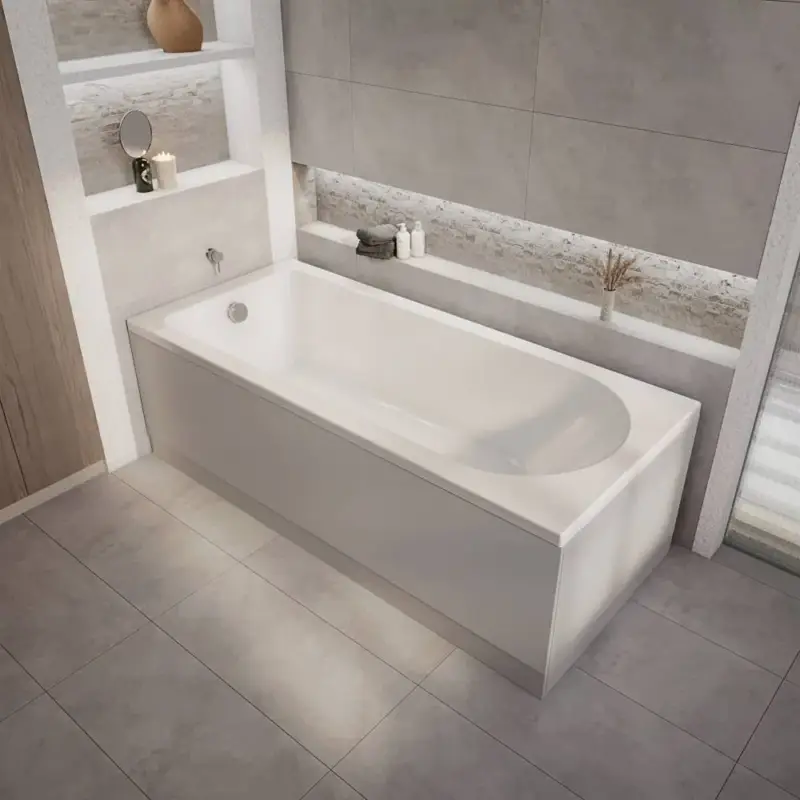 Offerta in scadenza - Vasca da Bagno Moderna a Estremità Singola - Scelta di Dimensioni e Pannelli - Covelly