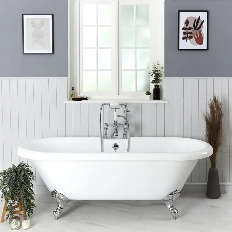 Vasca da Bagno Freestanding Tradizionale con Bordo Arrotondato - 1795x785mm - Diversi Piedini Disponibili - Legend | Grande offerta