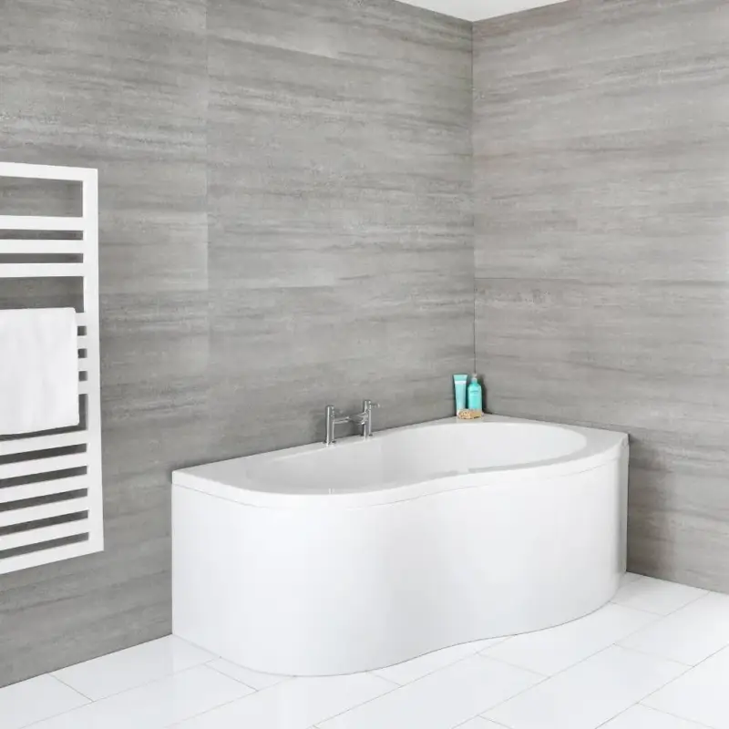 Promozione - Vasca da Bagno Angolare e Pannello – 1500mm X 1000mm - Opzione Entrata Destra/Sinistra - Ashbury