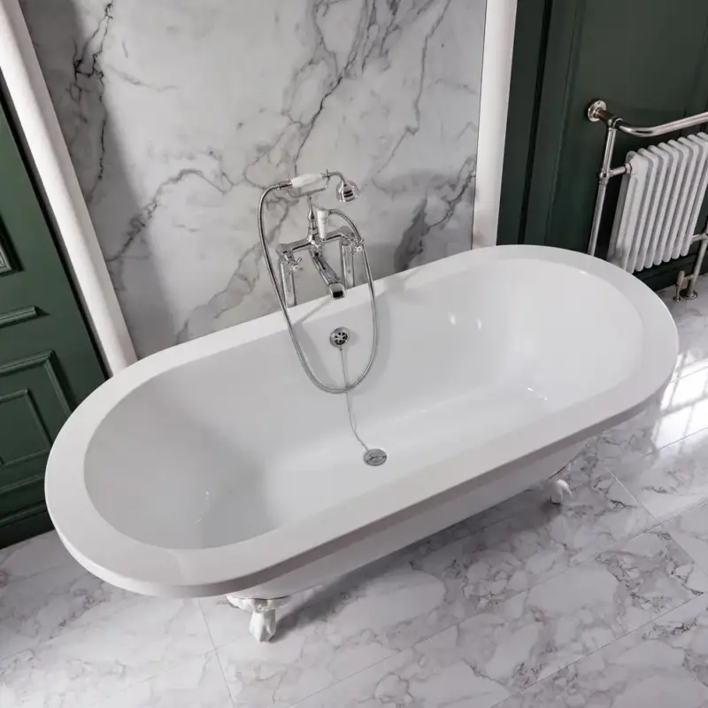 Vasca da Bagno Freestanding a Doppia Estremità con Bordo Arrotondato - 1780 x 825mm - Diversi Piedini Disponibili - Legend - Consegna veloce