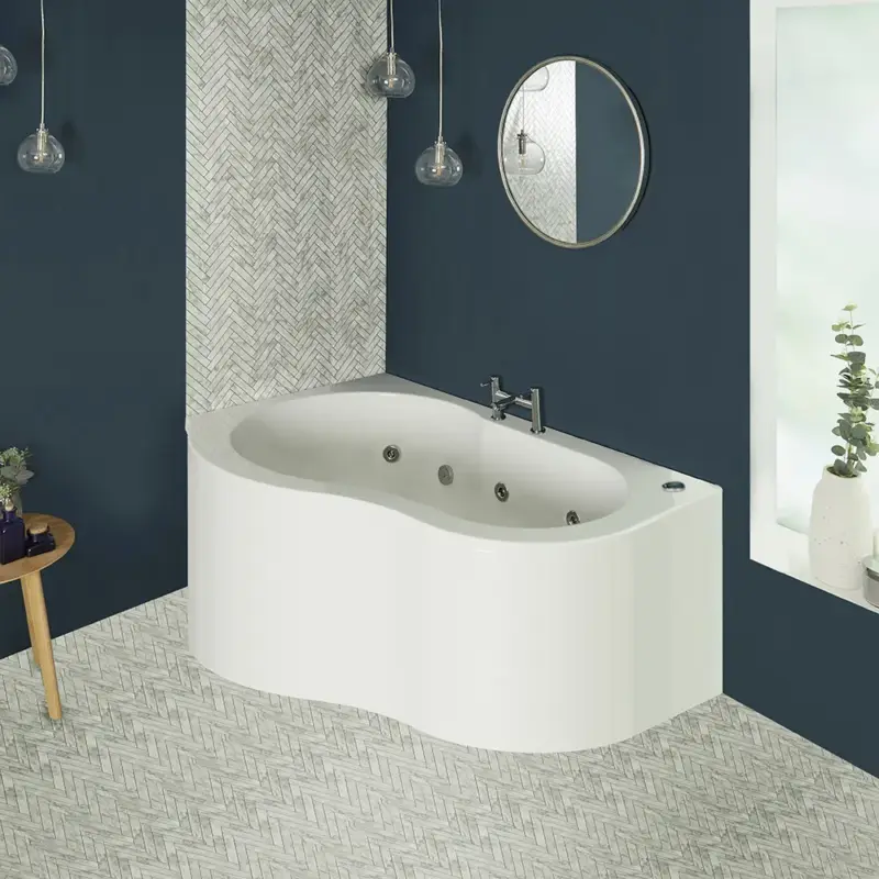 Vasca da Bagno Idromassaggio Angolare con Pannello - 1500mm x 1000mm - Ashbury - Versione da Destra o Sinistra | Fino a esaurimento scorte