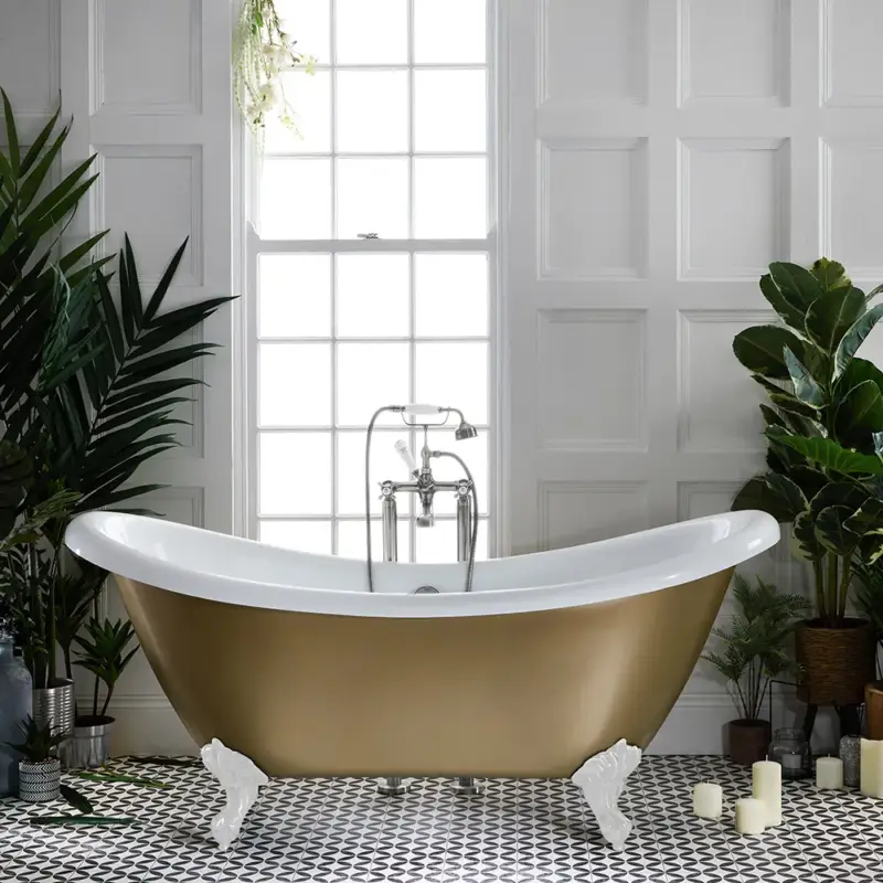Risparmia di più - Vasca da Bagno Freestanding a Doppia Estremità Tradizionale - 1750mm x 730mm - Scelta di Finiture Metallizzate e Piedini - Legend