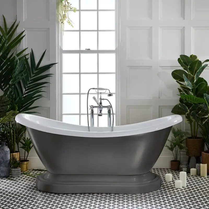 Vasca da Bagno Tradizionale Freestanding a Doppia Estremità - 1750mm x 730mm - Scelta di Finiture Metallizzate - Ryther - Tra i preferiti