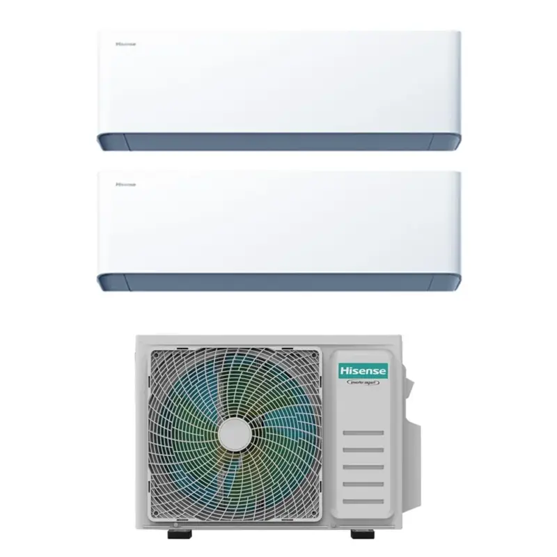 Prezzo imbattibile - Hisense UNI HB Climatizzatore a parete dual split inverter Wi-Fi bianco | unità esterna R32 5 kW unità interne 7000+7000 BTU