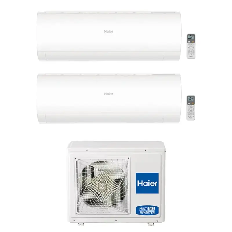Prezzo scontato - Haier PEARL Climatizzatore a parete dual split inverter Wi-Fi bianco | unità esterna R32 5 kW unità interne 7000+7000 BTU